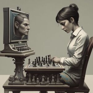 Modern Art Print with Chess Theme
